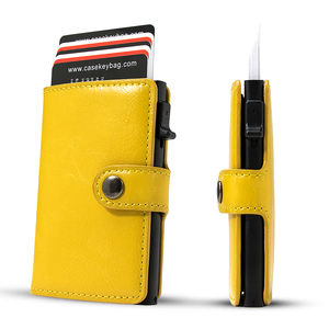 Casekey FD08 Vintage Ultra Thin <b>RFID</b> <b>for</b> <b>Wallet</b> Portafogli Push Button Card Holder Slim Auto Eject Smart <b>Wallet</b> <b>Men</b> - Product Image 1