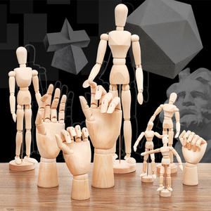 手作り天然木製人間の手フィギュアモデル玩具絵画用 - Product Image 3