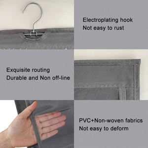 <b>Large</b> Clear Dust Hanging Handbag Storage Organizer with Hook NEW 6 Pocket Foldable Closet Systems & Organizers - Product Image 4