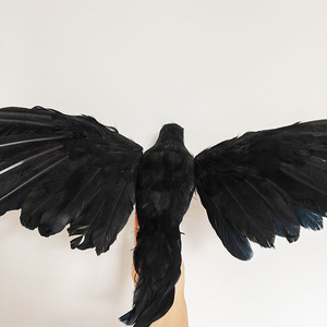 Halloween Đảng Thực Tế Lông Nhân Tạo Chim Thủ Công Mỹ Nghệ Cho Halloween Đảng Trang Trí Kích Thước Lớn Crow Cho Bán - Product Image 5