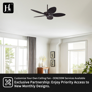 High quality 5-pcs ABS plastic blade outdoor decorative <b>ceiling</b> fan with rattan DC motor - Product Image 5