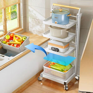 פלדה מתכווננת מדפים אחסון מטבח מדפי אחסון מטבח מדפי אחסון - Product Image 2