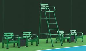 LDK equipamiento deportivo Equipamiento exterior Silla de arbitraje para pista de tenis Silla de aluminio portátil para árbitro - Product Image 4