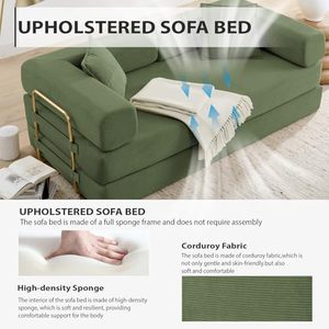 Boneless Couch Folding Floor Sofa <strong>Bed</strong> <strong>King</strong> <strong>Size</strong> With Fixed-Shape Frame for Living Room - Product Image 3