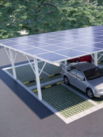 Systèmes d'installation solaire pour abris de voiture personnalisés OEM/ODM, pour abris de voiture solaires photovoltaïques commerciaux, étanches, pour le stationnement des voitures