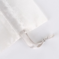 Trousse à cosmétiques en Satin blanc, grand sac personnalisé avec ruban de soie, pochette à cordon, Satin