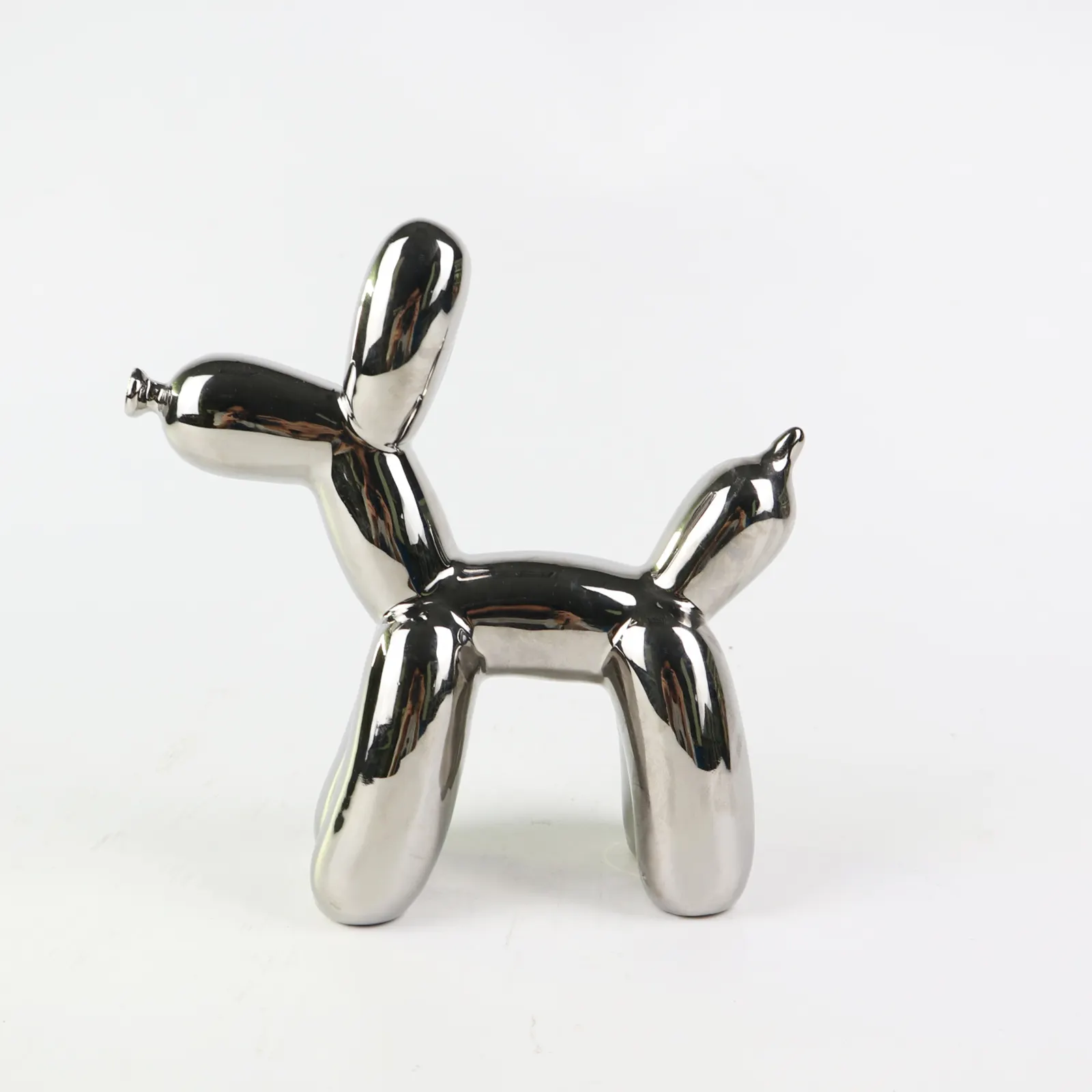 New Style The Balloon Dog Electroplated Ceramic Porcelain Home Decoration Ceramic & Enamel Figurine Customized Dog Decor