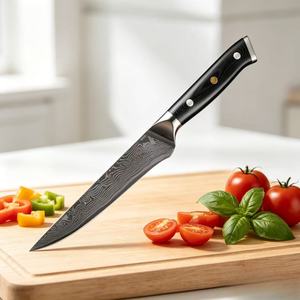 Couteau de chef professionnel de 6 pouces, acier japonais, manche ergonomique ambidextre G10, lame pleine longueur, tranchant comme une lame de rasoir, HRC60, pour restaurant - Product Image 1