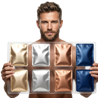 Sachet à fond plat personnalisé en stock avec poignée, en PE et feuille d'aluminium de qualité alimentaire, pour l'emballage du café moulu, idéal pour le café filtre.