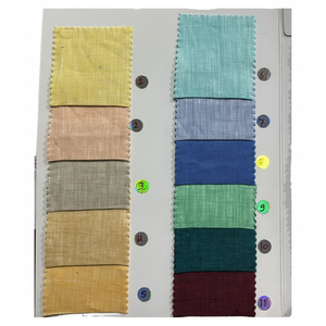 Italie origine haute qualité lin tissu chemise robe pour garçons 100% lin flammé motif tissé fil teint rides plaine prêt à l'emploi - Product Image 1