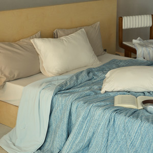 <span class=keywords><strong>Set</strong></span> Copripiumino in Cotone Lavorato a Maglia con Motivo a Righe e Patchwork, <span class=keywords><strong>Set</strong></span> Singolo, Tessuto Fresco e Sottile - Product Image 3