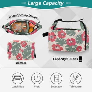 Sac à déjeuner personnalisé à motif de feuilles de menthe tropicales d'Hawaï, sac isotherme, sac de pique-nique scolaire en plein air - Product Image 5