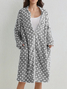 Fashion Soft Fluffy Long <strong>House</strong> <strong>Coat</strong> With Pockets <strong>Ladies</strong> Front Zipper Coral Velvet Bathrobe Cozy Warm Winter Sleepwear for Women - Product Image 5