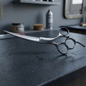 Tijeras de Corte de Pelo ASAP ABP-1277 con Tensión Ajustable, Hojas de Acero Inoxidable para Diestros, Ligeramente Curvadas, Acabado Espejo - Product Image 2