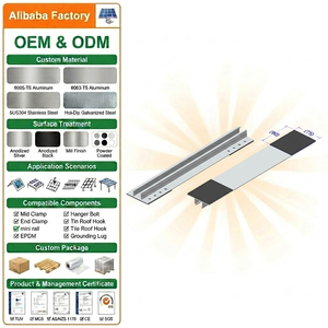 Solution de montage <span class=keywords><strong>solaire</strong></span> Art Sign : Rails solaires, fixation par pince, profilés trapézoïdaux en aluminium pour toiture métallique, structure mini-rail. - Product Image 1