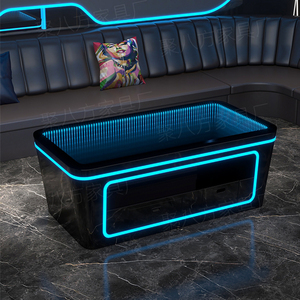 Barra personalizada de lujo de alta calidad, mesa Led, salón de club nocturno comercial, logotipo de vidrio templado, mesa iluminada de acero inoxidable - Product Image 1