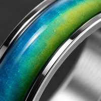 Bague d'humeur en acier inoxydable, thermochromique, changeant de couleur, sensible à la chaleur, bijoux unisexe or, argent, noir, bague émotionnelle, cadeau