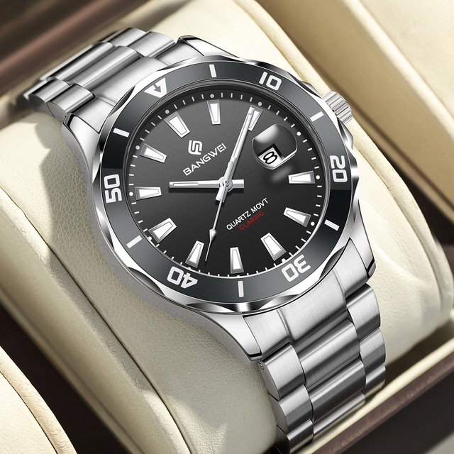 LIGE BW8813 Factory Wholesale Price Men's Watch Green Luxury Fashion Men's Watch Quartz Stainless Steel Wristwatch with Box