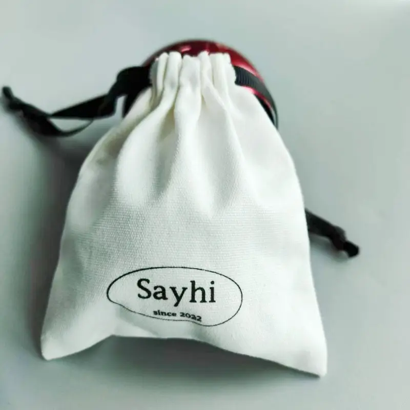 Bolsa de algodão para joias com cordão personalizado logotipo saco de pó de algodão para presente e brincos