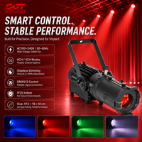 Projecteur LED profilé RGBW 4-en-1 80W avec zoom 18-28 degrés, DMX 4CH/8CH, gradation progressive, éclairage de scène pour théâtre et église