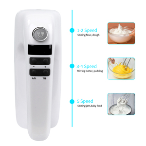 Batidora de mano de doble cabezal con batidores de varillas y ganchos, 9 velocidades, para mezclar alimentos - Product Image 2