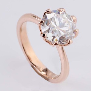 <span class=keywords><strong>Bague</strong></span> en moissanite taille ronde de 8,5 mm 2,5 ct à sertissage à griffes à 8 branches en <span class=keywords><strong>or</strong></span> rose 14 carats pour <span class=keywords><strong>femme</strong></span> - Product Image 6
