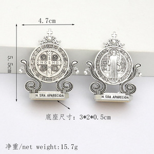 4.7x5.5cm St. benedetto medaglione cattolico ciondolo medaglione in metallo artigianato religioso per la famiglia chiesa casa e auto decorazione - Product Image 3