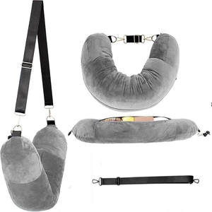 وسادة رقبة محمولة على شكل حرف U مع حقيبة سفر تخزين منسوجة منخفضة التكلفة أساسية لأجزاء الجسم وأمتعة ملابس شركات الطيران - Product Image 6