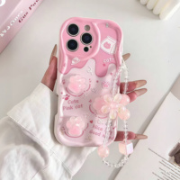 Coque de téléphone portable DIY pour femme, motif griffes de chat mignonnes, bord ondulé, en TPU, couleur crème, pour iPhone 16 15 17 Air 18 Pro Max