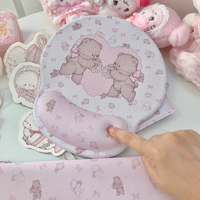 Tapis de souris en gel rose personnalisé avec repose-poignet souple pour filles, idéal pour le gaming, l'ordinateur, le bureau à domicile, et tapis de clavier en caoutchouc silicone