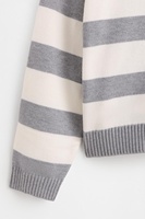 Cardigan en tricot à capuche zippé pour filles, automne-hiver, rayé classique, manches longues, coupe ample, veste décontractée pour enfants, tenue quotidienne