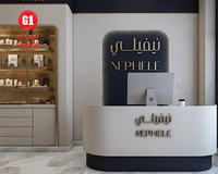 Vitrine à bijoux en bois de haute qualité, design personnalisé pour magasin de bijoux, décoration de centre commercial, vitrine à bijoux en verre