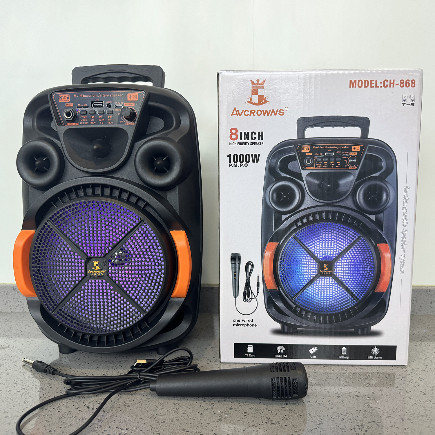 8 Inch Outdoor Portable Wireless Bluetooth Karaoke Speakers