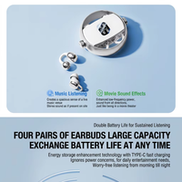 Earbud Nirkabel Q27 Terlaris 2026, Mikrofon TWS BT 6.0 Tahan Air ENC, Headphone Open-Ear Lucu, Ringkas, Dapat Diputar, LED