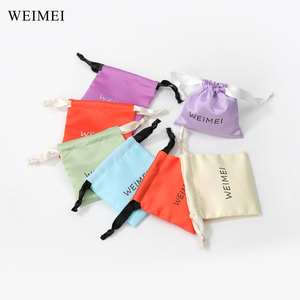 WEIMEI Sac à cordon de luxe imprimé, personnalisable avec logo, pour emballage de perruques, mèches de cheveux, sacs en satin de soie, sacs anti-poussière pour perruques, bijoux et vêtements - Product Image 2