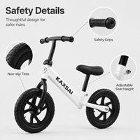 Bicicleta de equilibrio para niños de 12 pulgadas con sillín y manillar ajustables en altura, ligera, para niños de dos a seis años.