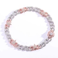 Cadena Cubana Unisex de Plata con Baño Bicolor, Joyería Cristiana Hip Hop Punk, Micro Pavé CZ, Ojo Infinito, Regalo para Fiesta