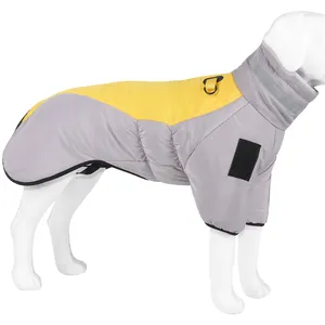 Köpekler için kış takım elbise sıcak yansıtıcı köpek ceket su geçirmez kış ceket ayarlanabilir İpli toka balıkçı yaka köpek giysileri