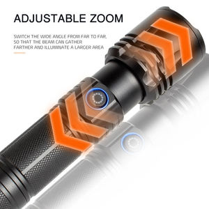 Bán Hot Đa-Chức năng công suất cao USB có thể sạc lại Telescopic Zoom Hợp kim nhôm P50 <span class=keywords><strong>LED</strong></span> Ngọn Đuốc Đèn chiến thuật đèn pin - Product Image 6