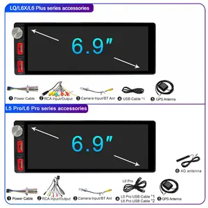 LEHXカー<span class=keywords><strong>DVD</strong></span>プレーヤー1 Din 6.9インチ車Androidラジオマルチメディアワイヤレスカープレイ自動AutoradioステレオGPS 4G LTEタッチスクリーン - Product Image 5