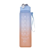 Ensemble de trois bouteilles d'eau sportives en PC de 800 ml, résistantes aux hautes températures, cylindriques, dégradé numérique, givrées