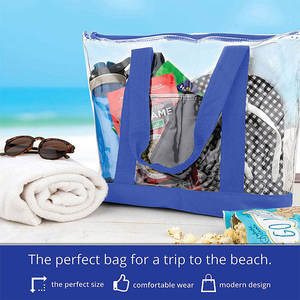 Pvc Tote Shopping <strong>Bag</strong> Shoulder Transparent Pvc Clear Duffle <strong>Bag</strong> With Logo Zipper Pvc Beach Hand <strong>Bag</strong> - Product Image 6