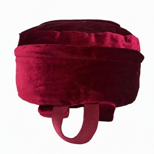 Zaino Trendy in Velluto Bordeaux per Ragazze con Chiusura a Cerniera, <span class=keywords><strong>Borsa</strong></span> Scolastica Retrò Preppy e Portachiavi con Pom-Pom a Cuore - Product Image 3