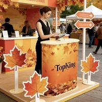 Comptoir promotionnel pliable en bois, table de réception, comptoir de promotion des ventes