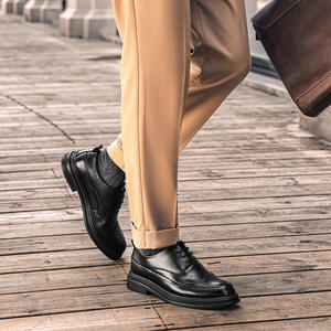 Zapatos de Vestir de Cuero con Plataforma para Hombre, Estilo Brogue, Formales y Casuales, Retro, para Padrinos de Boda - Product Image 4