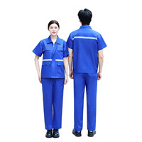 Ensemble de vêtements de travail réfléchissants en gros, uniforme d'été respirant à manches courtes pour la construction et l'entrepôt avec pantalon