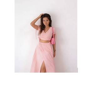 Conjunto <span class=keywords><strong>de</strong></span> Verano para Mujer |   Conjunto <span class=keywords><strong>de</strong></span> Falda Irregular con Dobladillo Alto-Bajo y Top Corto Cruzado - Product Image 3