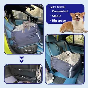 Multifunction High Quality Design Waterproof With Safe Belt And Dog Leash Travel Booster Seat Bag For Dog Car Pet Carrier Bed