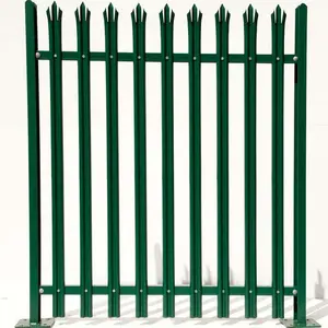 High quality Galvanized Palisade tube fence metal palisades Euro fencing panels house Wrought affordable fences and gates