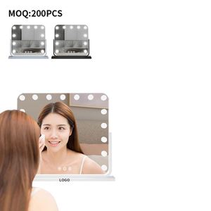 High Definition 360 Degree Rotation 360-Degrees Rotating <b>Led</b> Desktop <b>Mirror</b> for Precise <b>Makeup</b> - Product Image 2